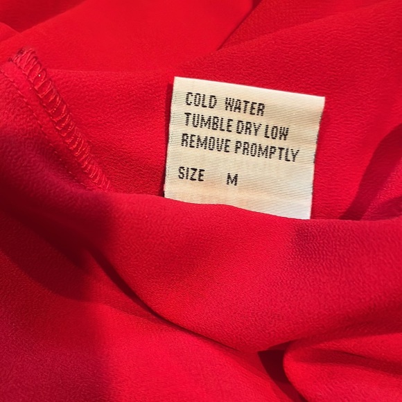 Red Rhinestone Embellished High Low Poly Tunic - Picture 10 of 10